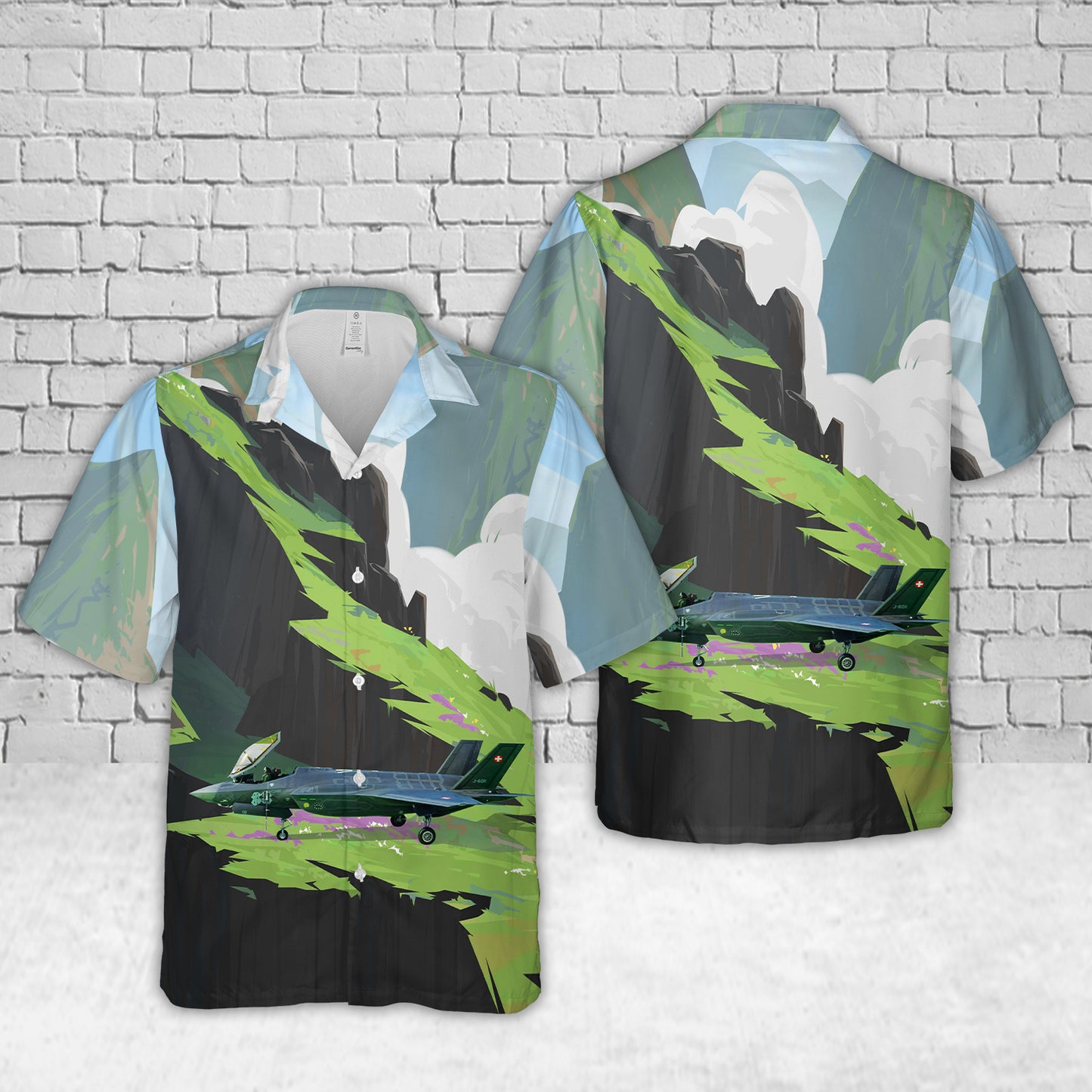 Swiss Air Force F35 Hawaiian Shirt