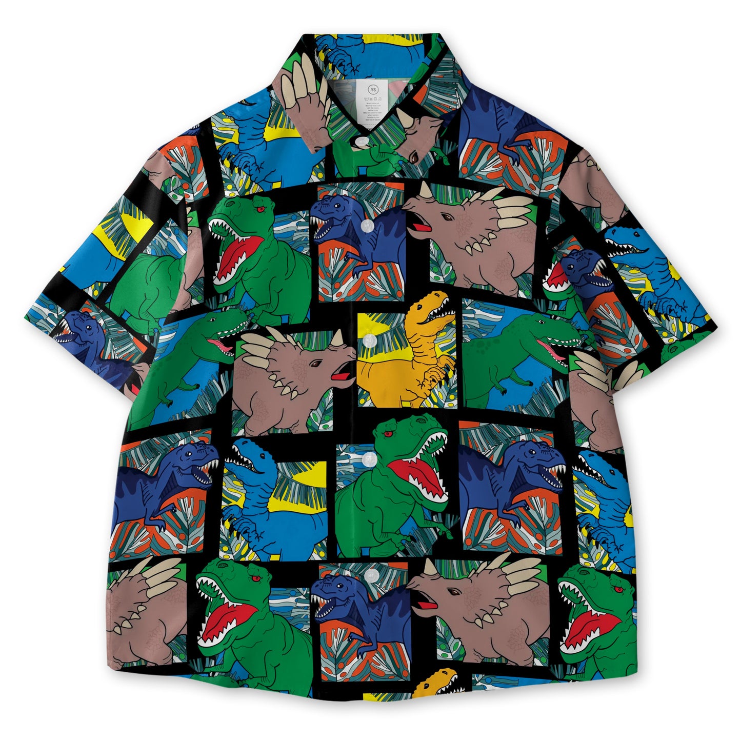 T-rex, Dinosaur AOP Youth Button Down Shirt