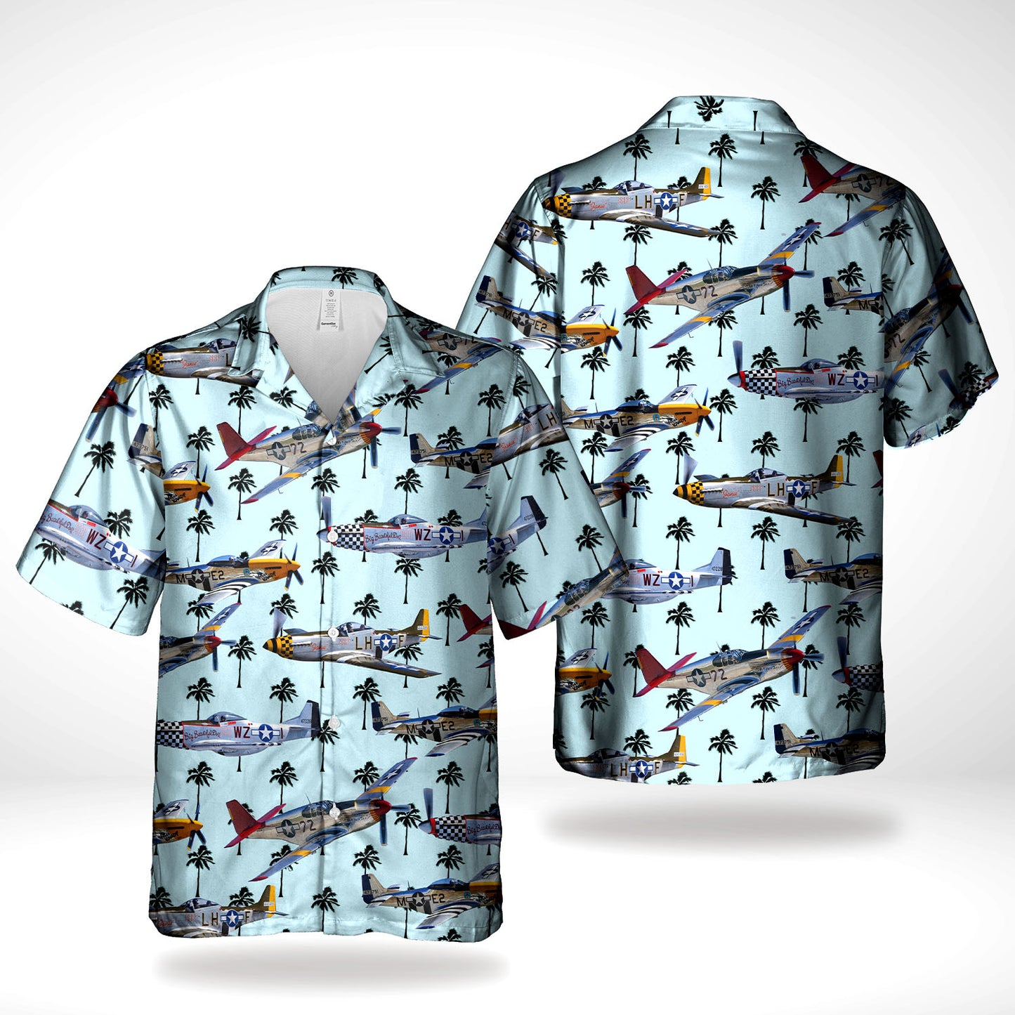 WWII Planes North American P-51 Mustang Hawaiian Shirt
