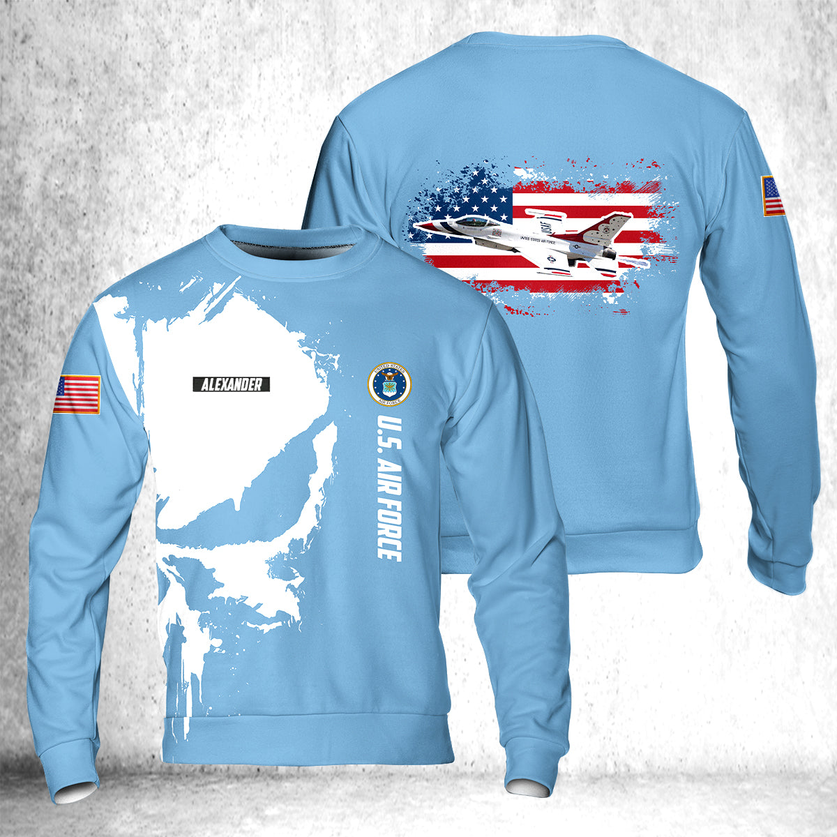 U.S. Air Force Thunderbirds Lockheed F-16CM Fighting Falcon AOP Sweatshirt