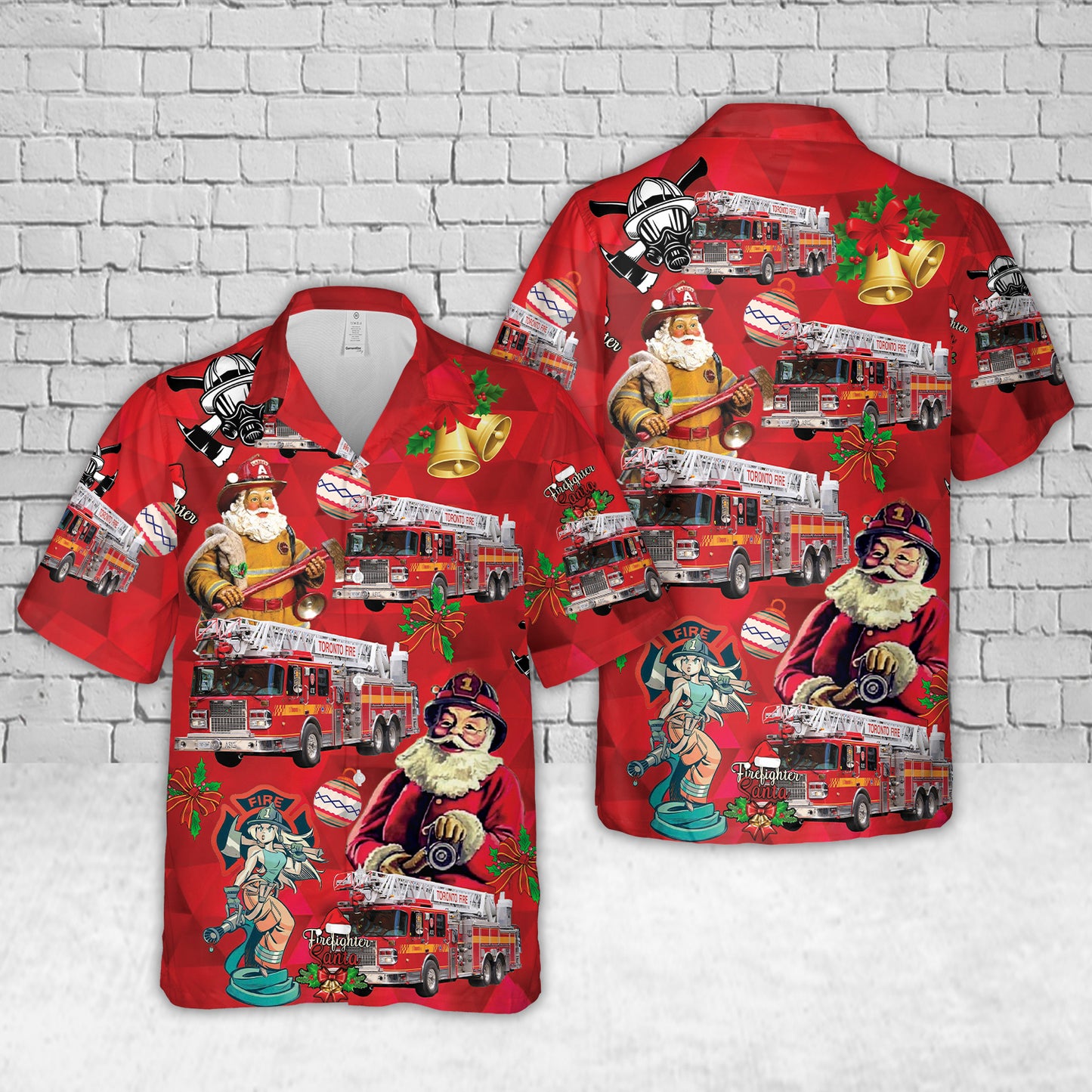 TORONTO FIRE SERVICES (TFS), ONTARIO Aerial 312 Christmas Hawaiian Shirt