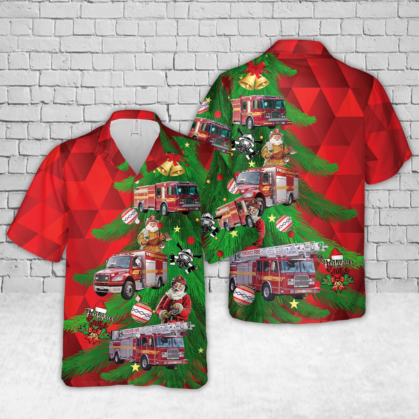 TORONTO FIRE SERVICES (TFS), ONTARIO FLEET Christmas Hawaiian Shirt