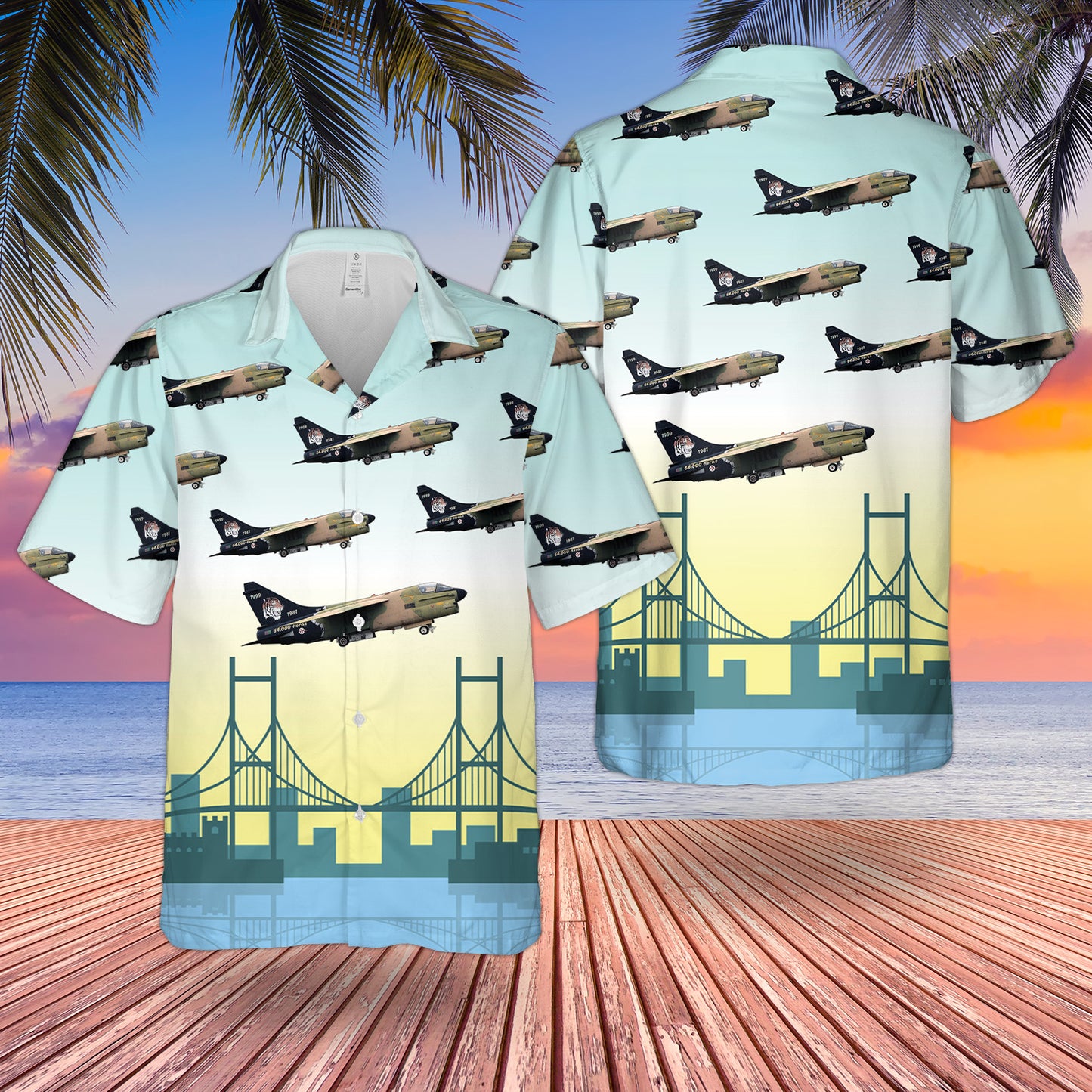 Portuguese Air Force 304 Squadron "Magníficos" LTV A-7P Corsair II Hawaiian Shirt