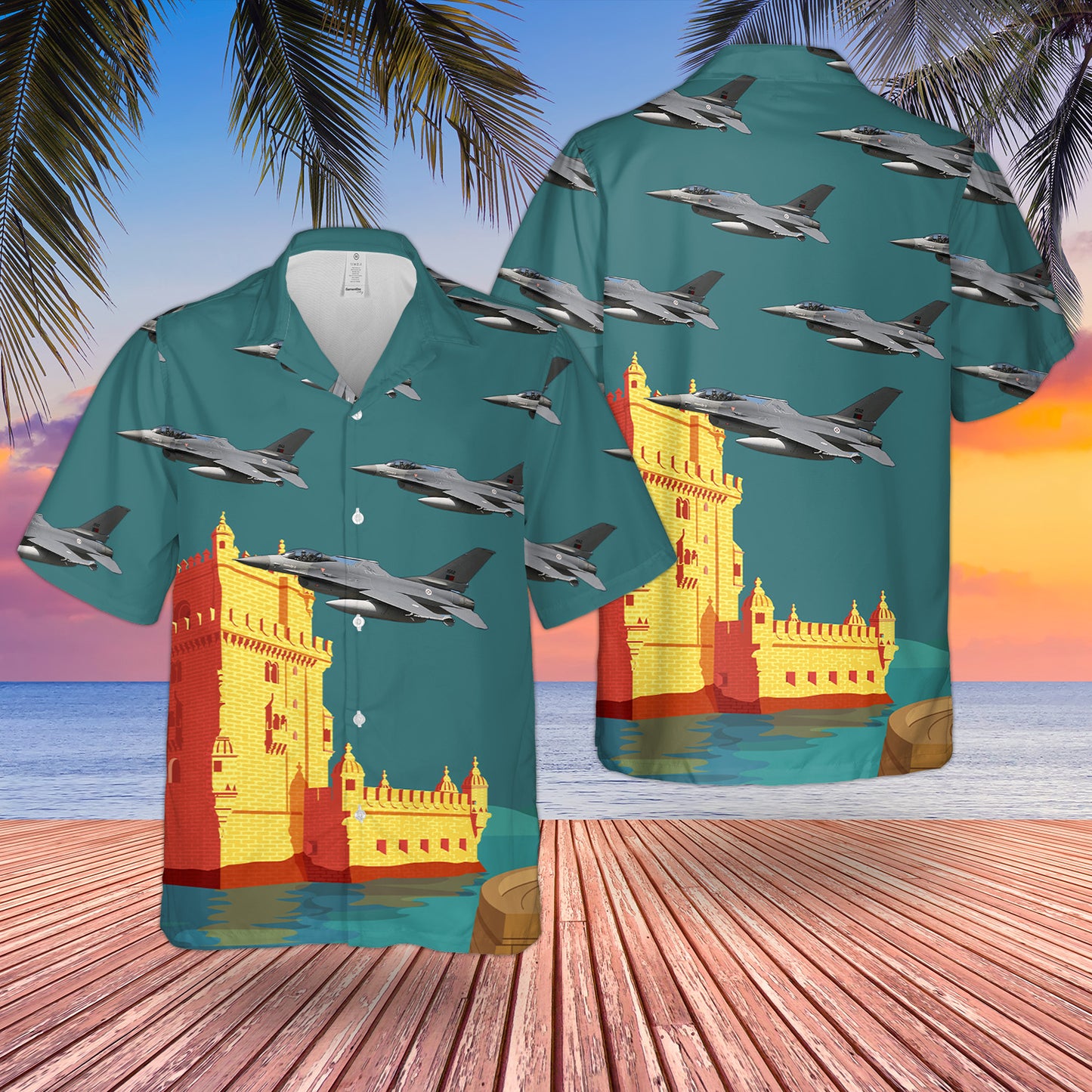 Portuguese Air Force F-16 Fighting Falcon Hawaiian Shirt