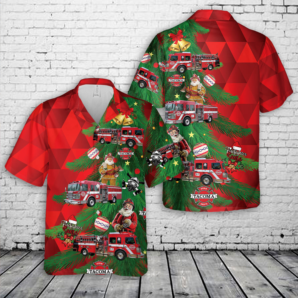 Tacoma Washington Fire Department Christmas Hawaiian Shirt