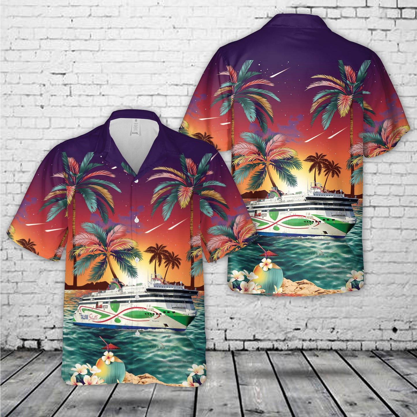 Tallink MS Megastar Estonian roll-on/roll-off passenger (ro-pax) ferry Hawaiian Shirt