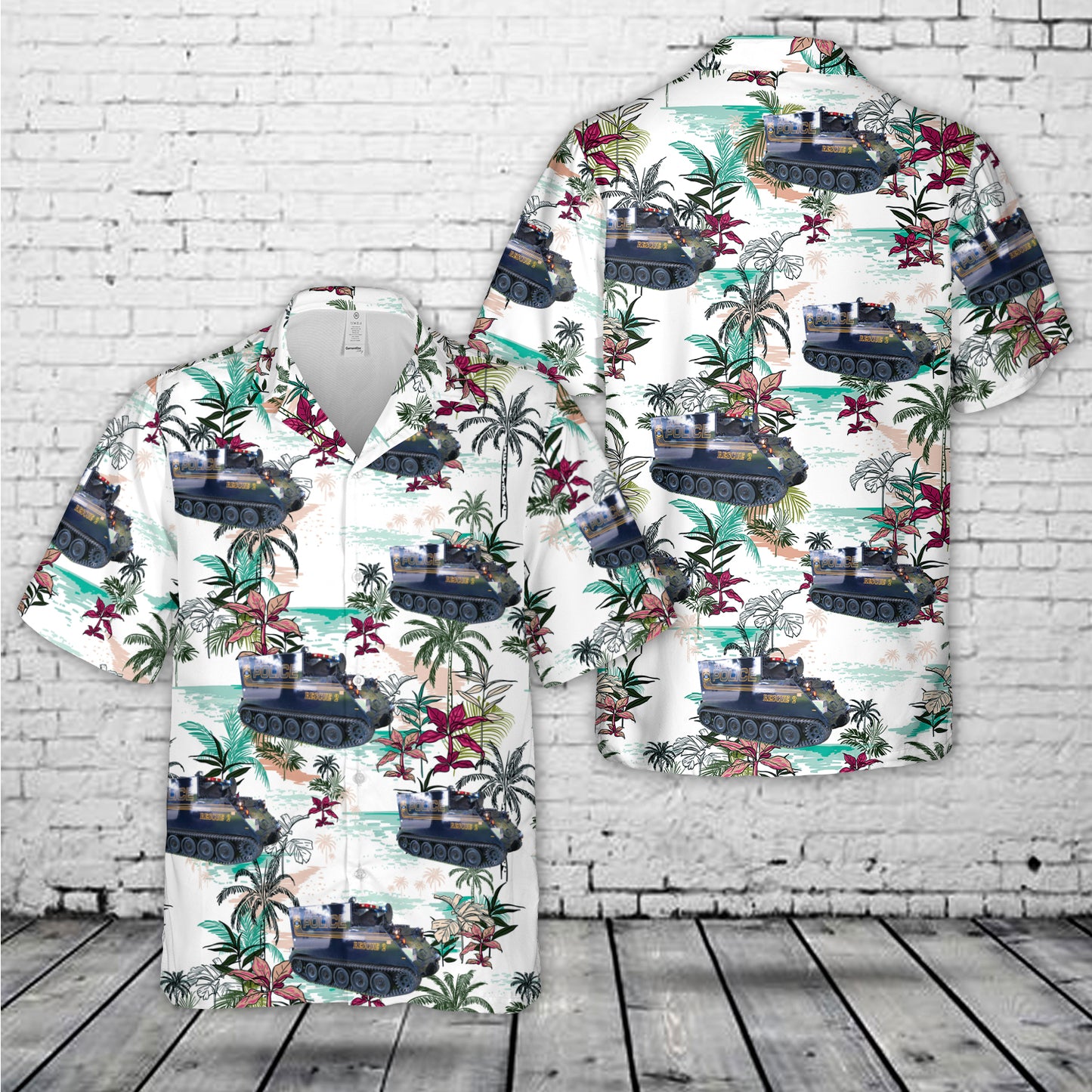 Tampa Police Department, Florida M577 rescue vehicle Hawaiian Shirt