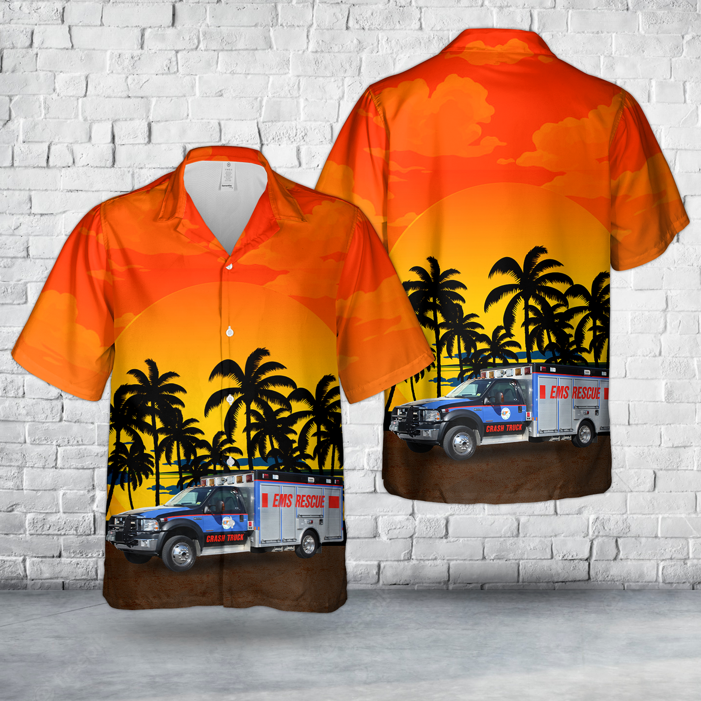 Tennessee, Washington County-Johnson City EMS & Rescue Rescue Truck Hawaiian Shirt