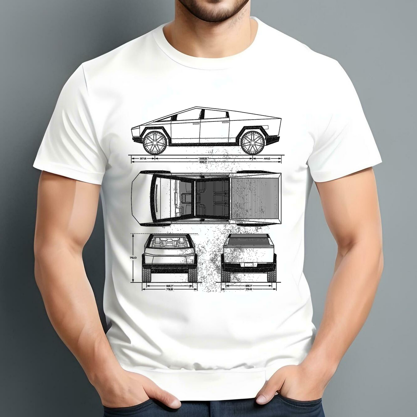 Tesla Cybertruck Classic Unisex T-Shirt Gildan 5000 (Made In US)