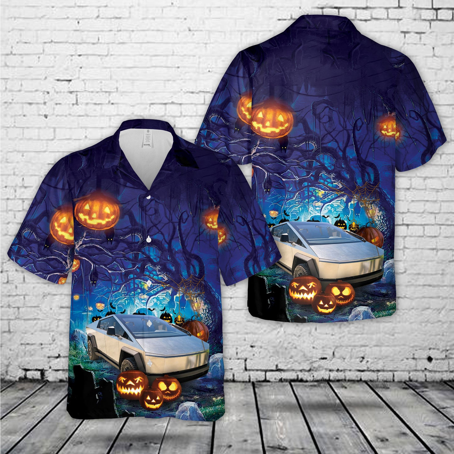 Tesla Cybertruck Halloween Hawaiian Shirt