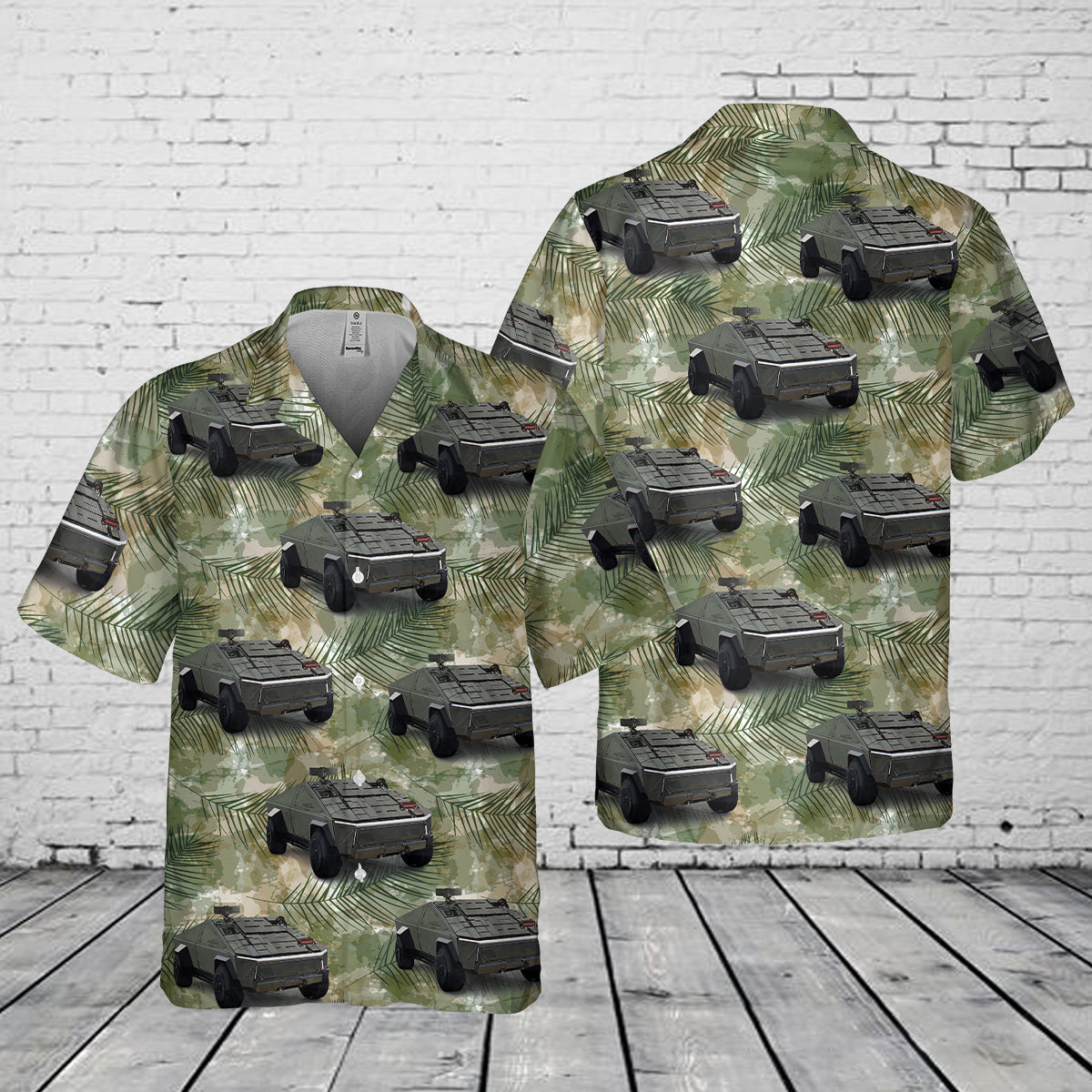 Tesla Cybertruck Off-Road Pocket Hawaiian Shirt