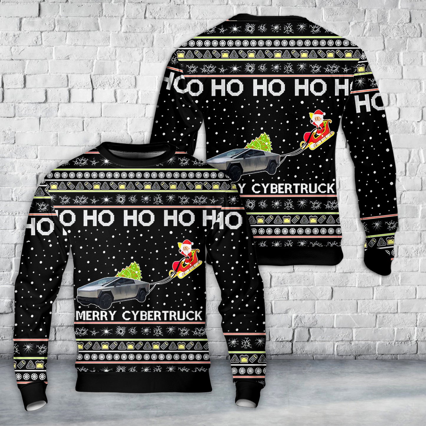 Tesla Merry Cybertruck Santa Claus Christmas Sweater