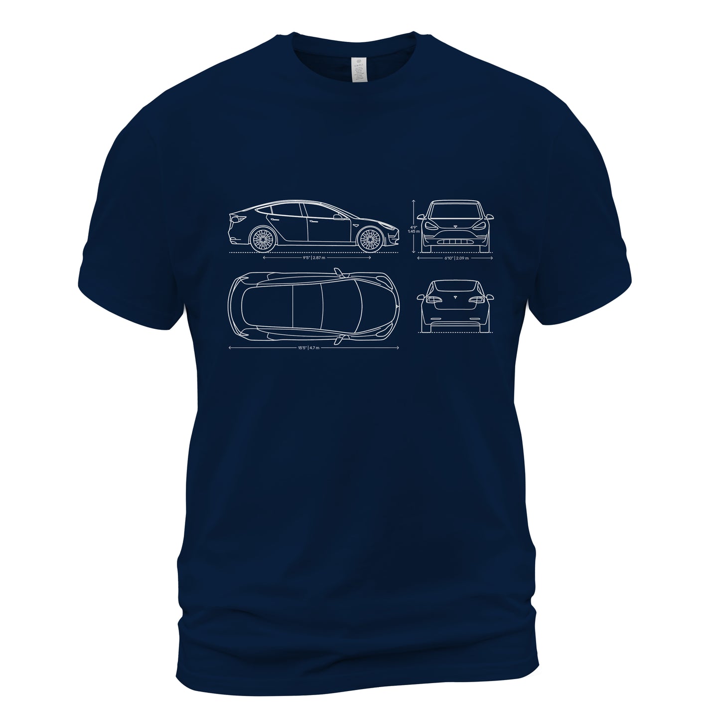 Tesla Model 3 Classic Unisex T-Shirt Gildan 5000 (Made In US)