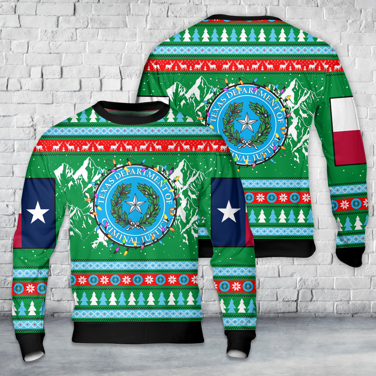 Texas Department of Criminal Justice (TDCJ) Christmas AOP Sweater