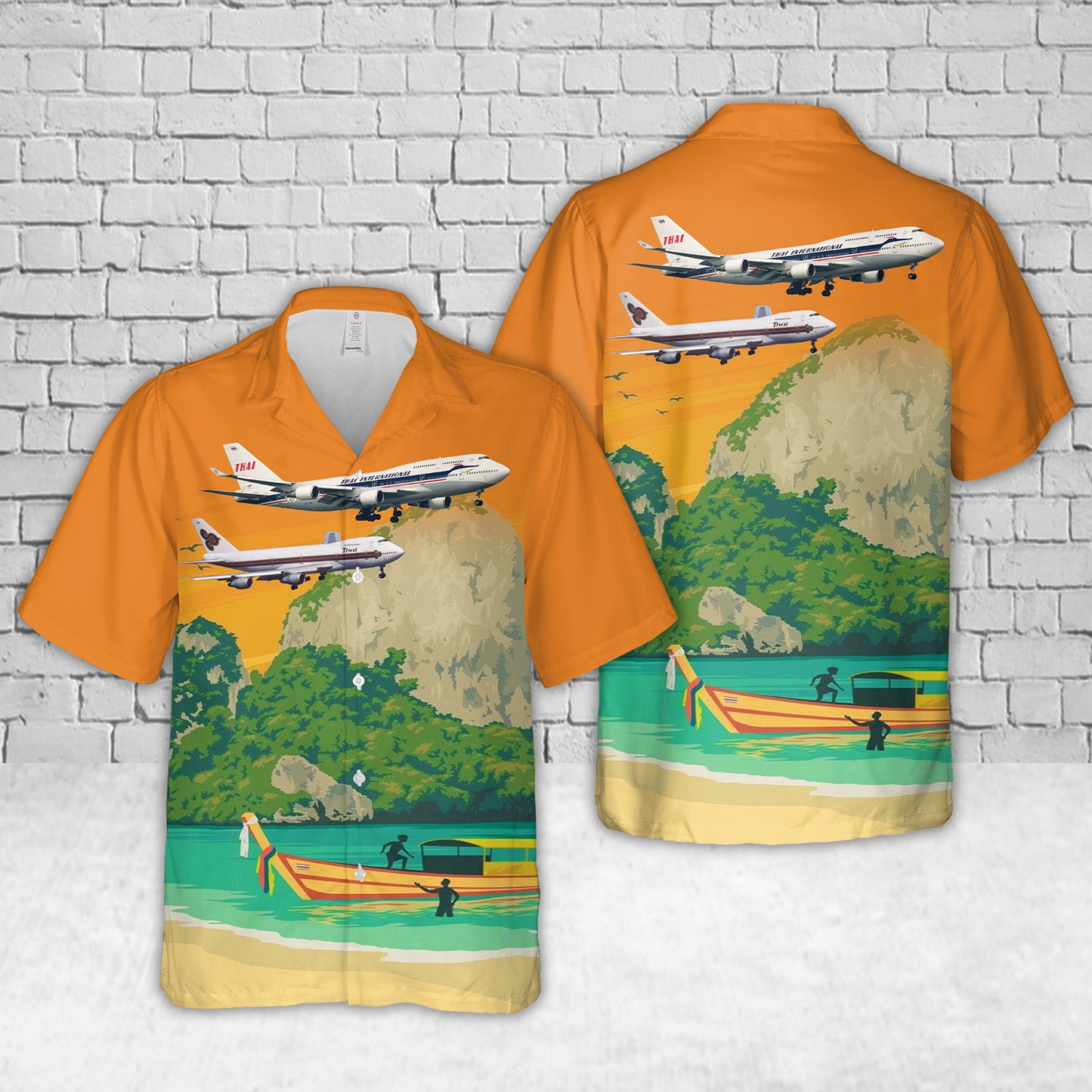 Thai Airways International Boeing 747 Old Livery Hawaiian Shirt