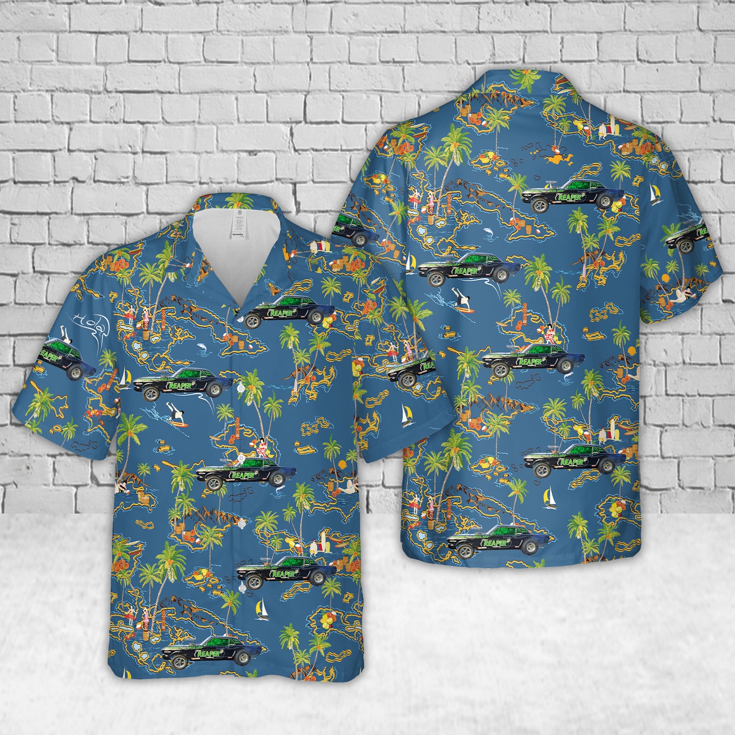 The Reaper 1964 1/2 Mustang A/Gasser Hawaiian Shirt