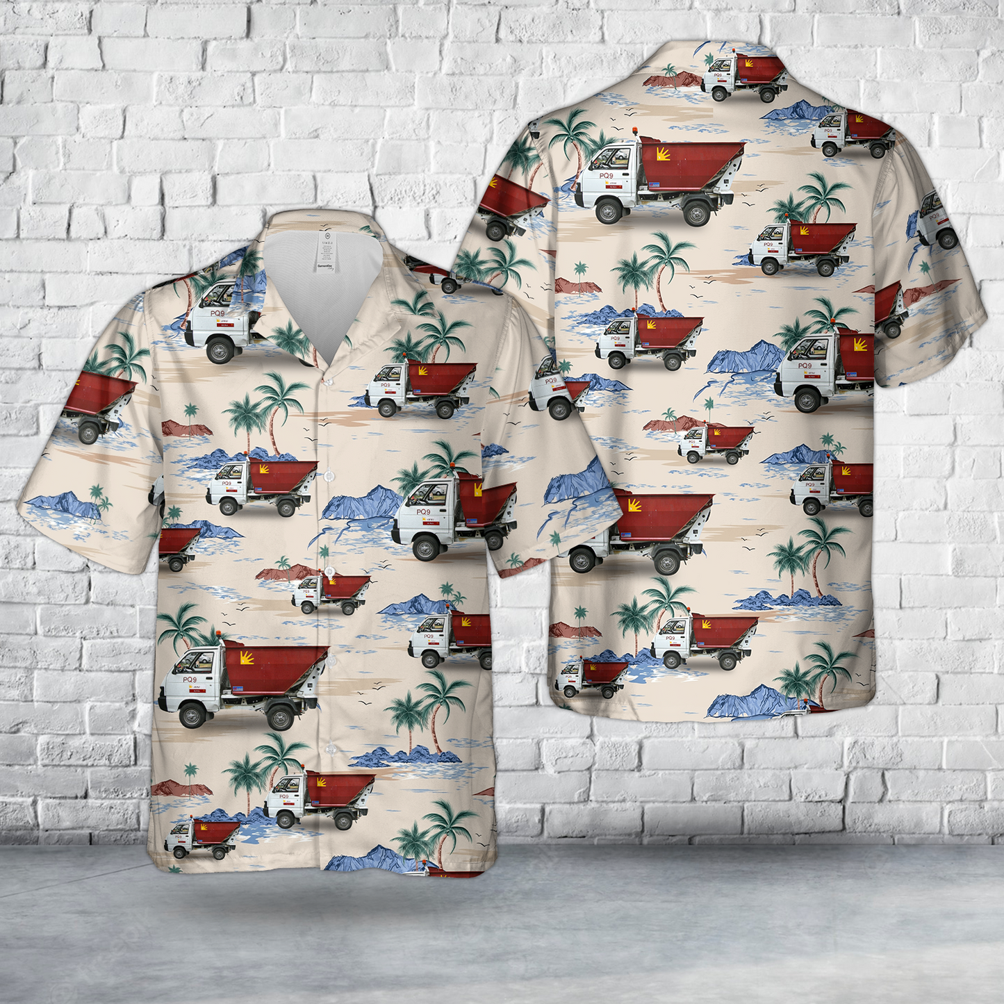 Tiny Garbage Truck Hawaiian Shirt