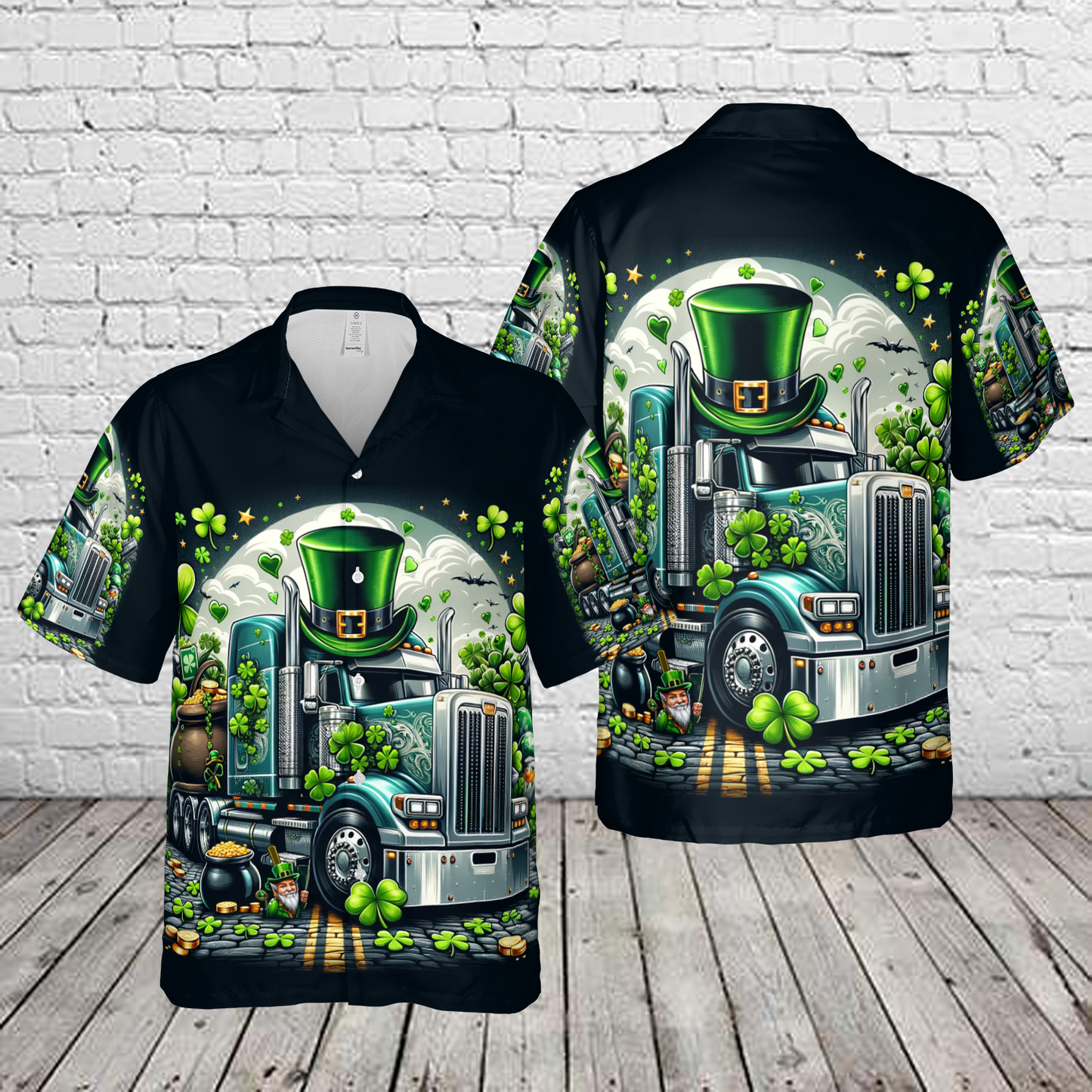 Trucker Happy St Patrick's Day Hawaiian Shirt