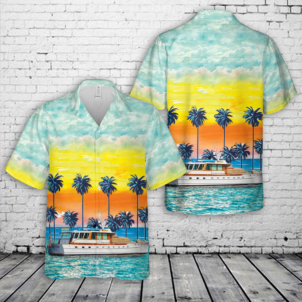 Trumpy Wishing Star Motor Yacht Hawaiian Shirt