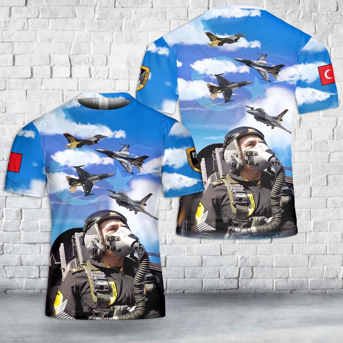Turkish Air Force SoloTürk Aerobatic demonstration Team T-Shirt 3D