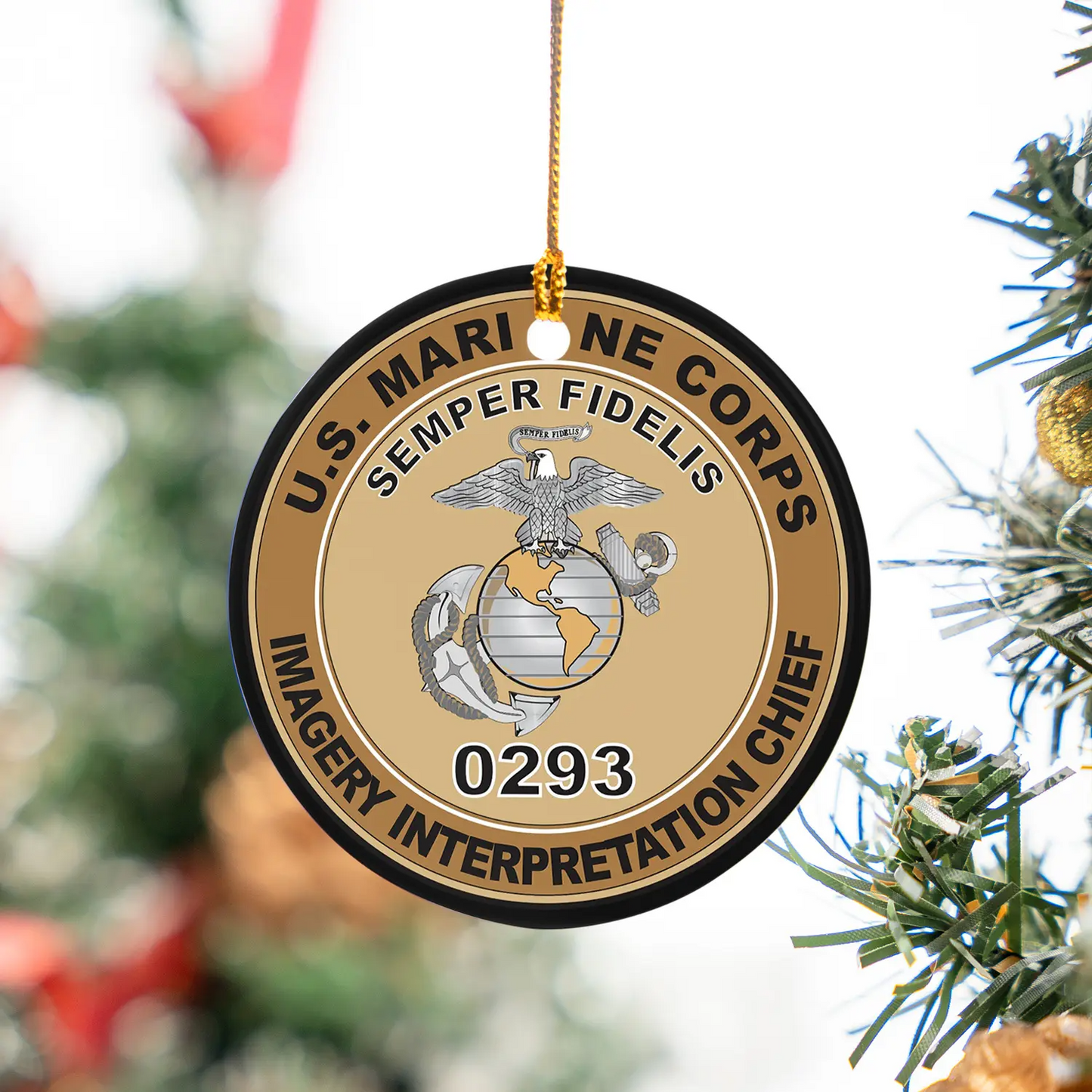 U.S.M.C. MOS 0293 Imagery Interpretation Chief Ceramic Ornament