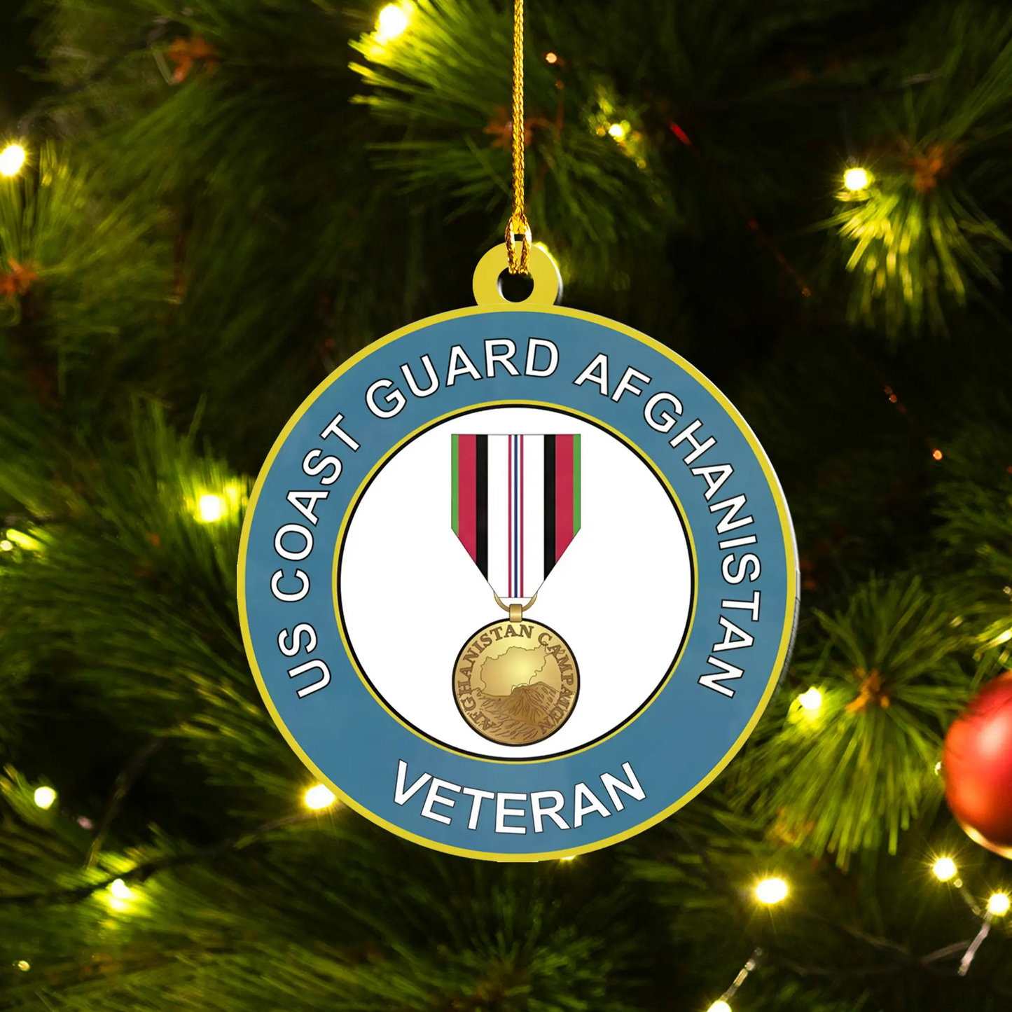 U.S. Coast Guard Afghanistan Veteran Ceramic Ornament