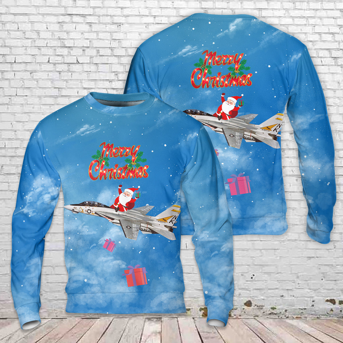US Navy VF-21 F-14A Tomcat BuNo 161626 Christmas AOP Sweater