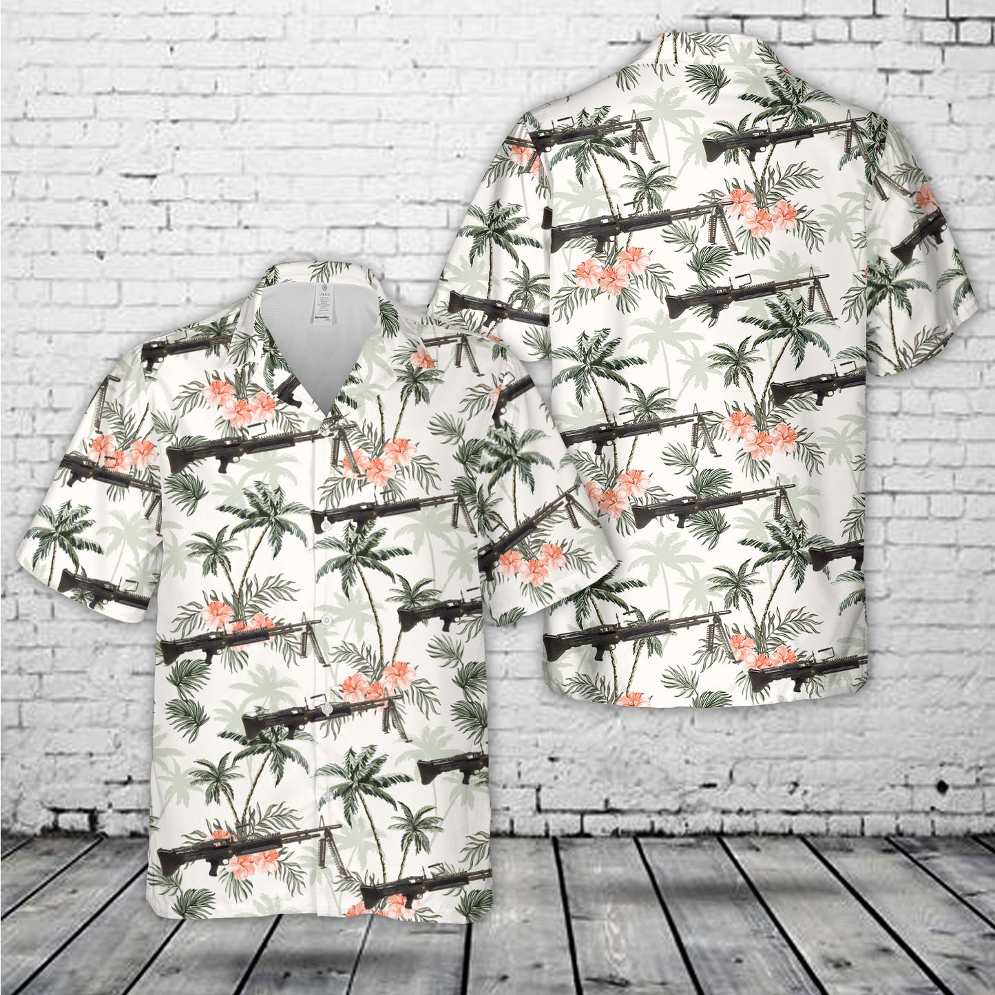 U.S. Vietnam War M60 Display Machine Gun Hawaiian Shirt