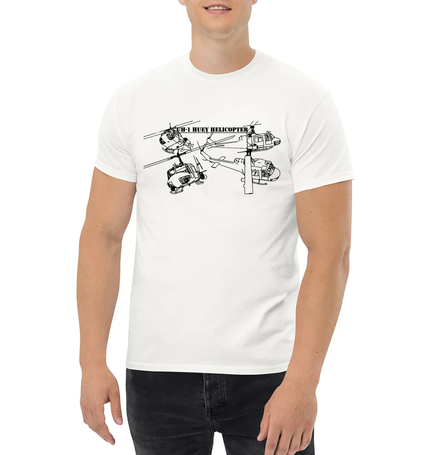 UH-1 "Huey" Helicopter Classic Unisex T-Shirt Gildan 5000 (Made In US)