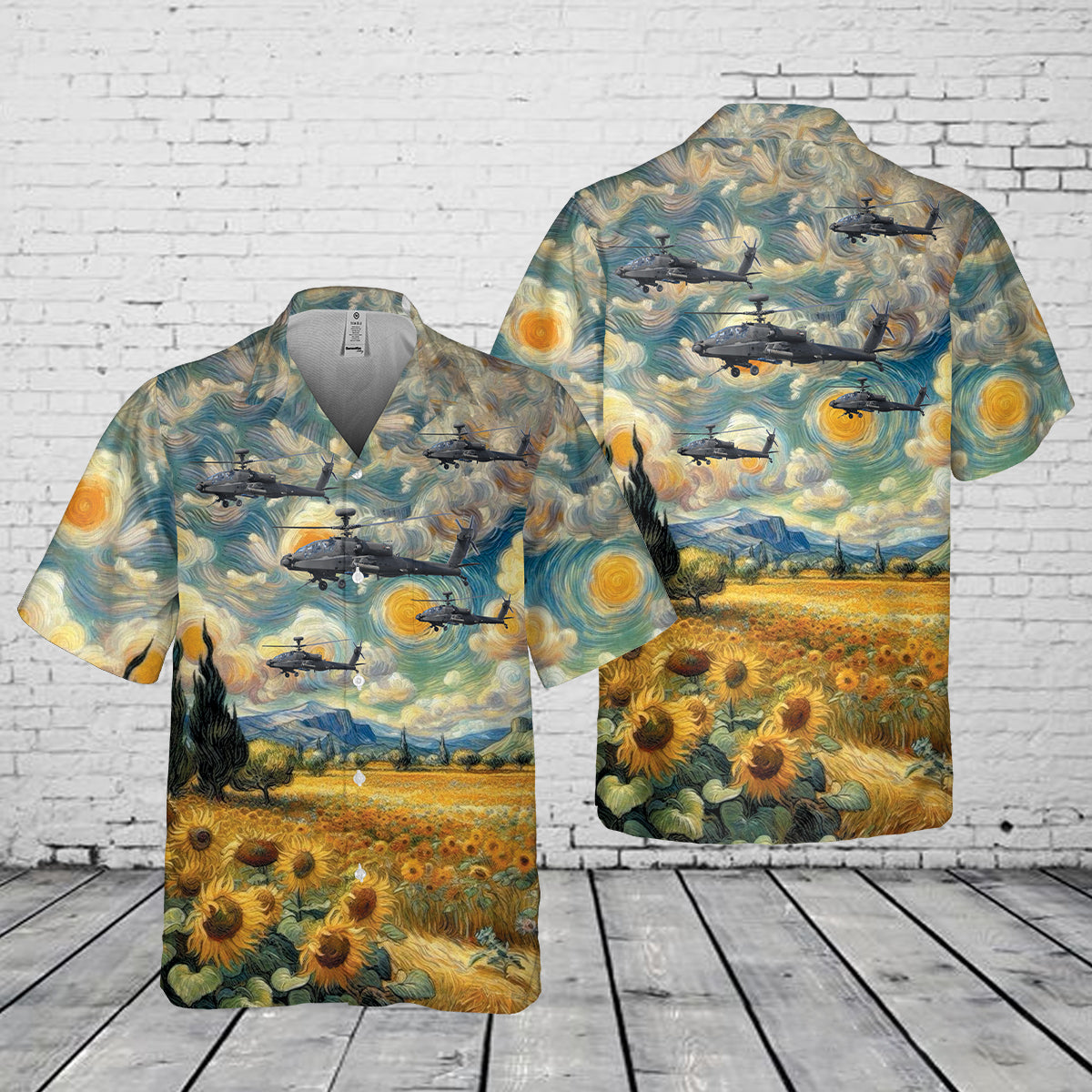 UK Army Air Corps Westland WAH-64D Apache Longbow Pocket Hawaiian Shirt