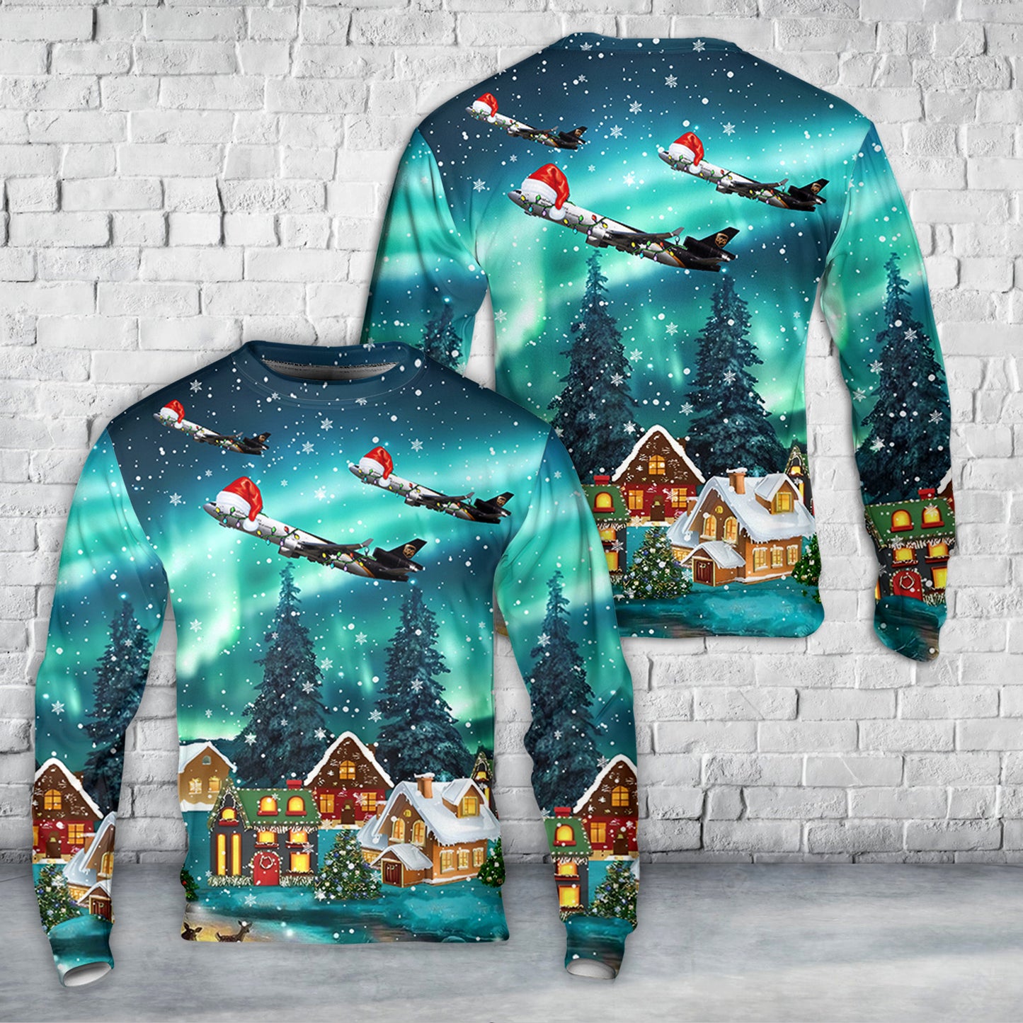 UPS McDonnell Douglas MD-11(F) Christmas AOP Sweater