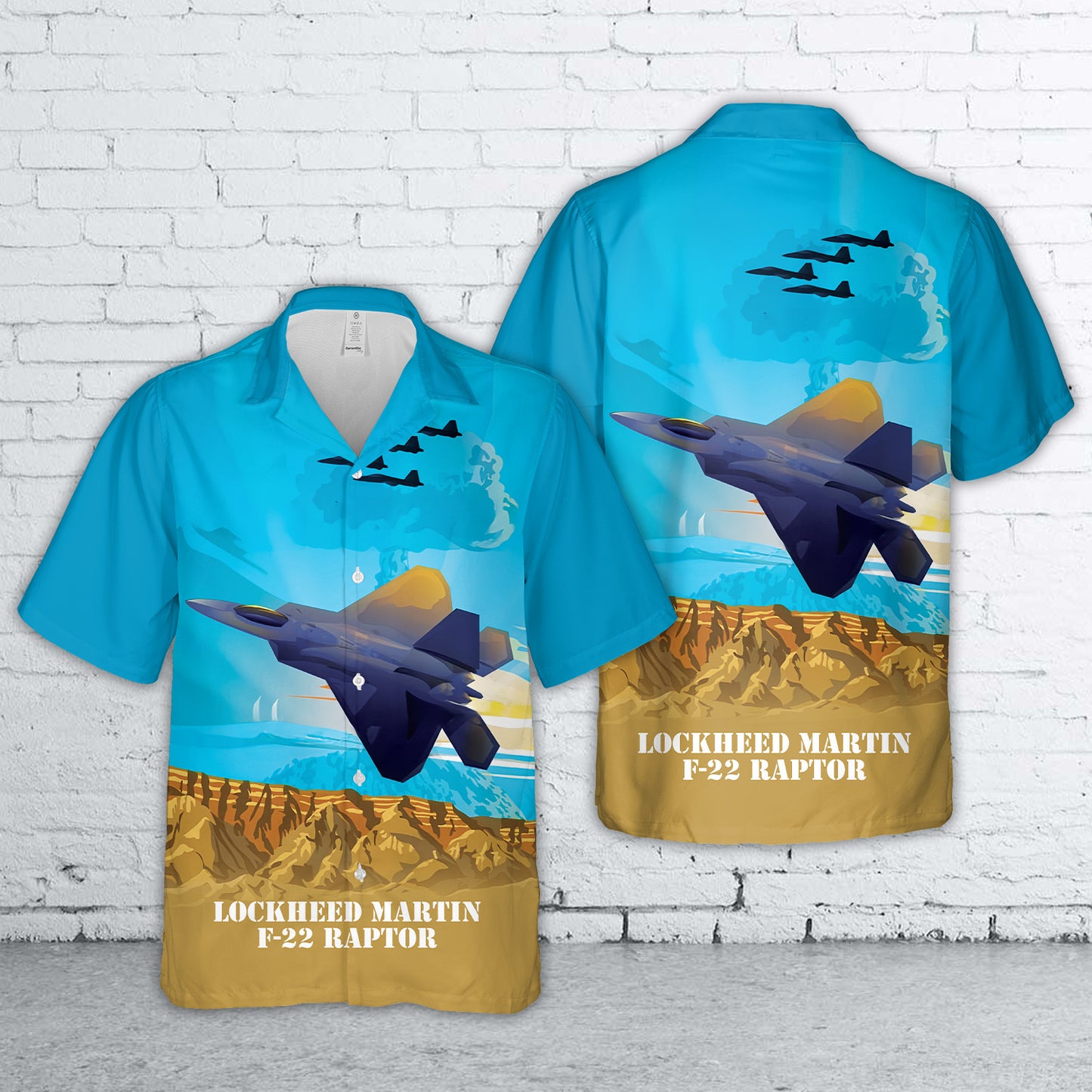 USAF Lockheed Martin F-22 Raptor Hawaiian Shirt