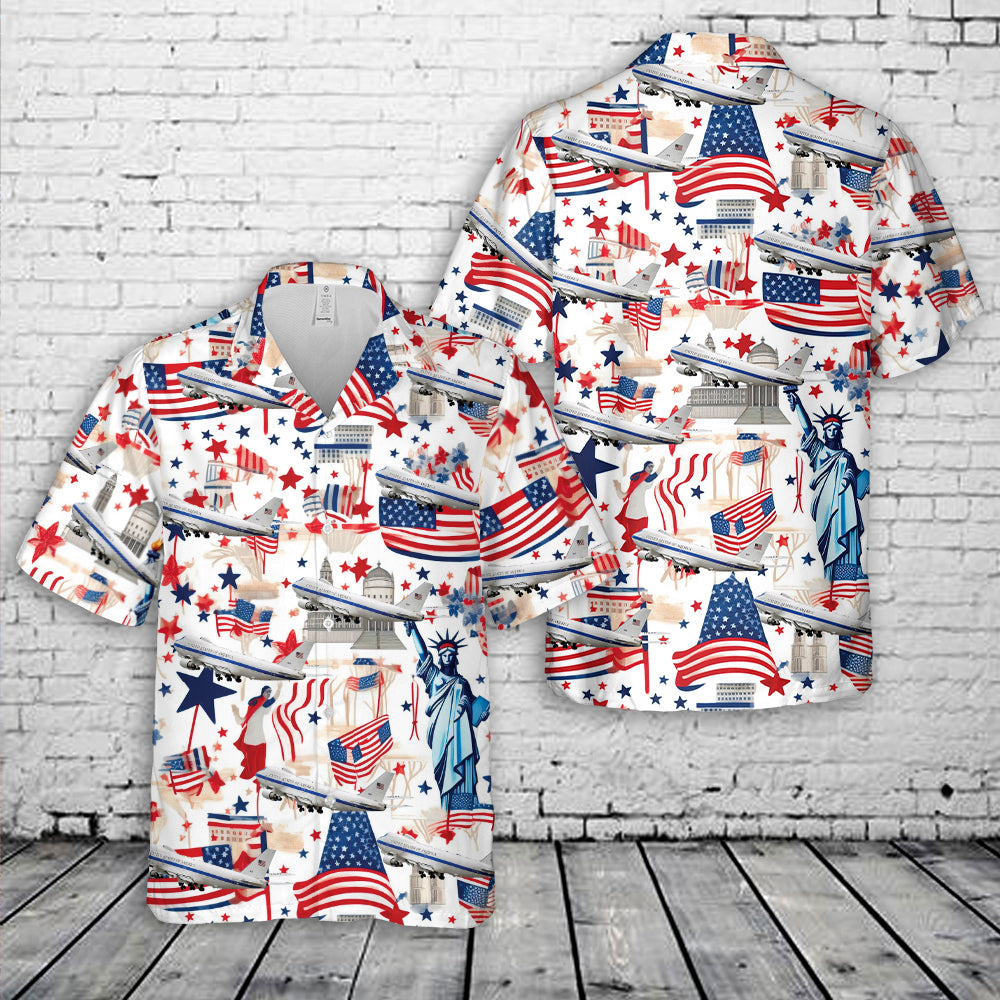 USAF Nightwatch Doomsday Boeing E-4B,4th Of July Hawaiian Shirt