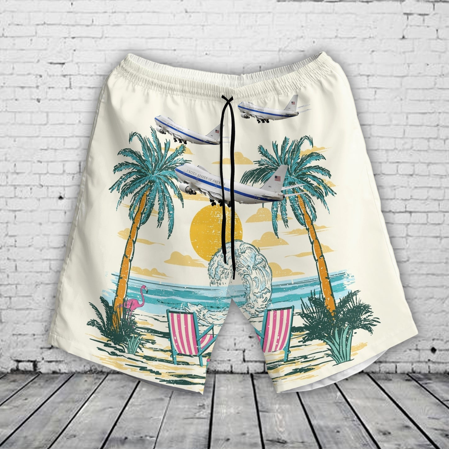 USAF Nightwatch Doomsday Boeing E-4B Hawaiian Shorts