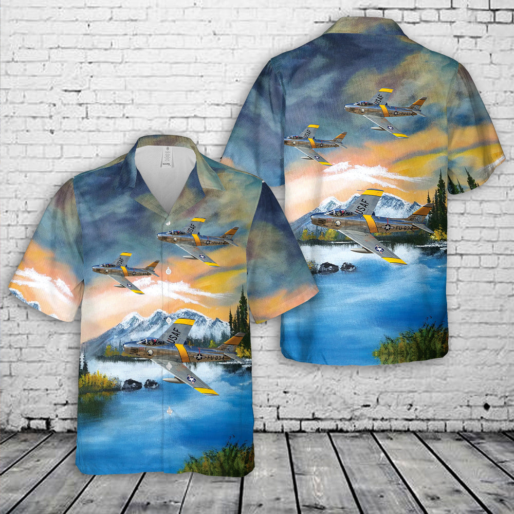 USAF North American F-86 Sabre Pocket Hawaiian Shirt