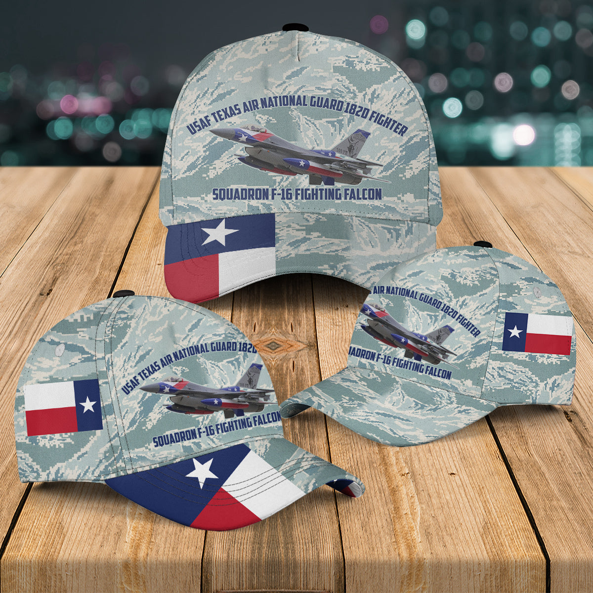 USAF Texas Air National Guard 182d Fighter Squadron F-16 Fighting Falcon Baseball Cap