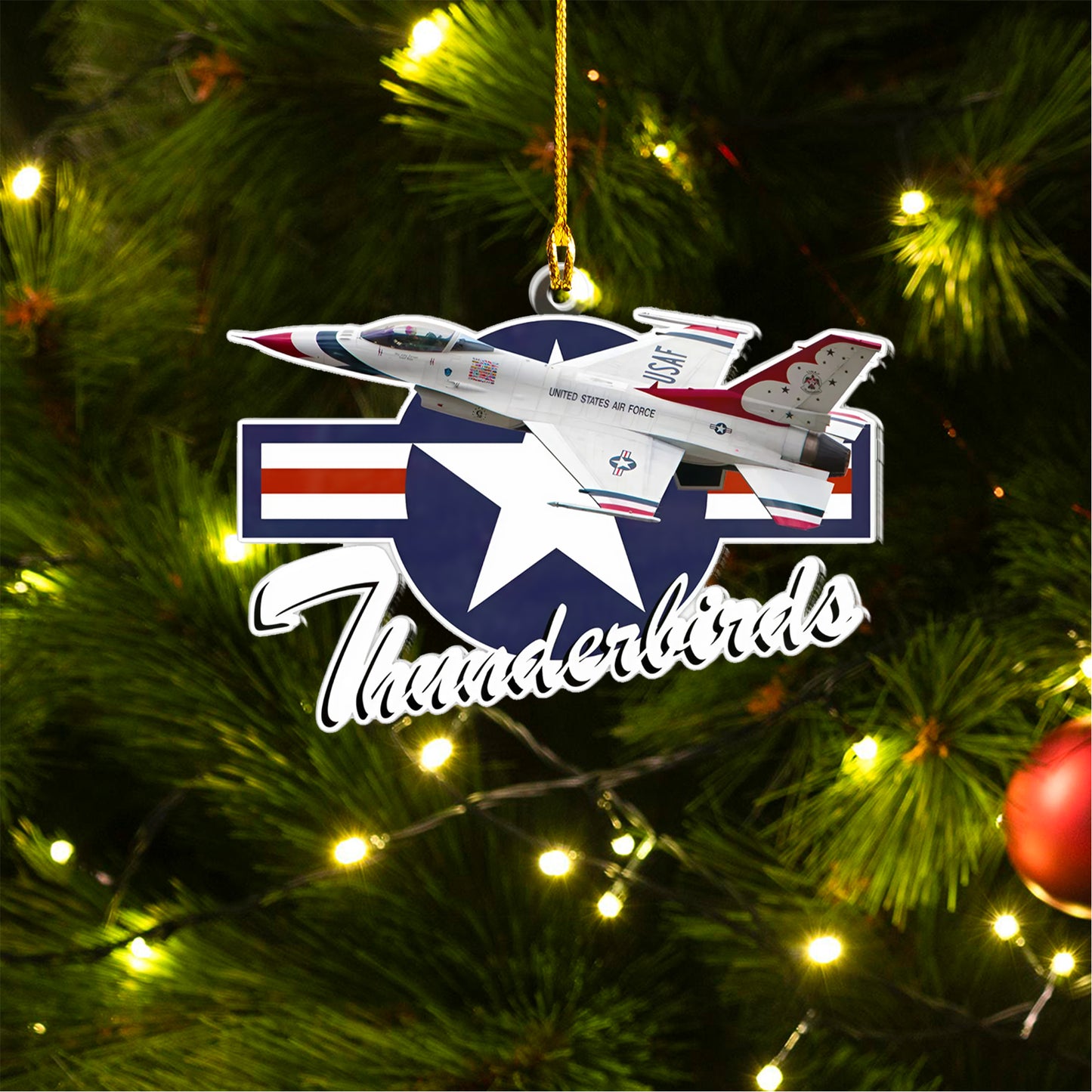 USAF Thunderbird Custom shape 2-sided Acrylic Ornament