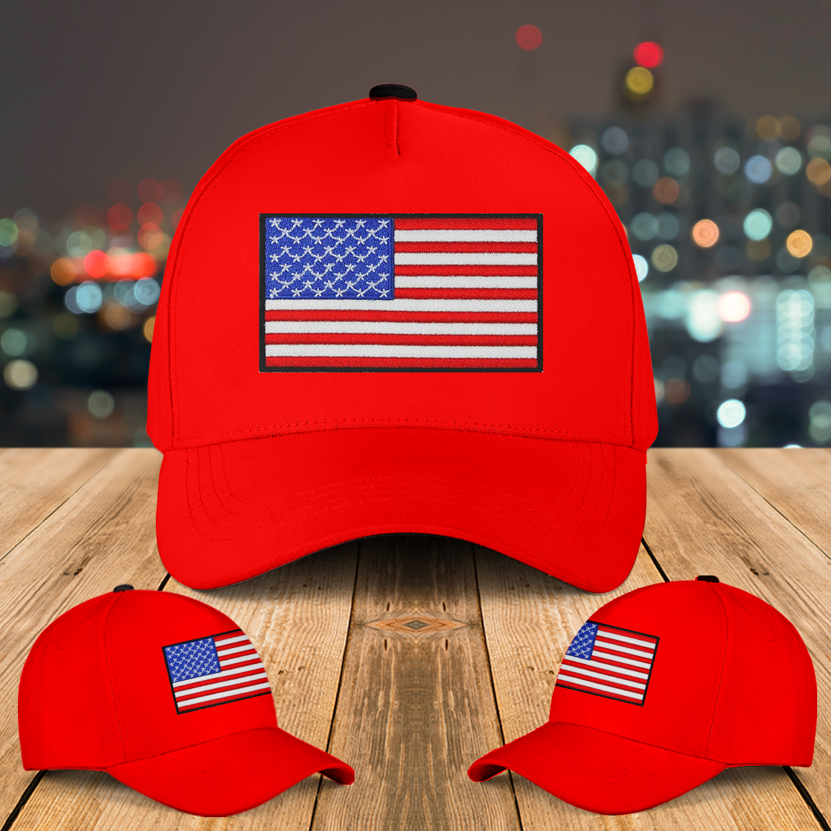 USA Flag 3 Baseball Cap