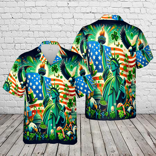 USA St. Patrick's Day Hawaiian Shirt