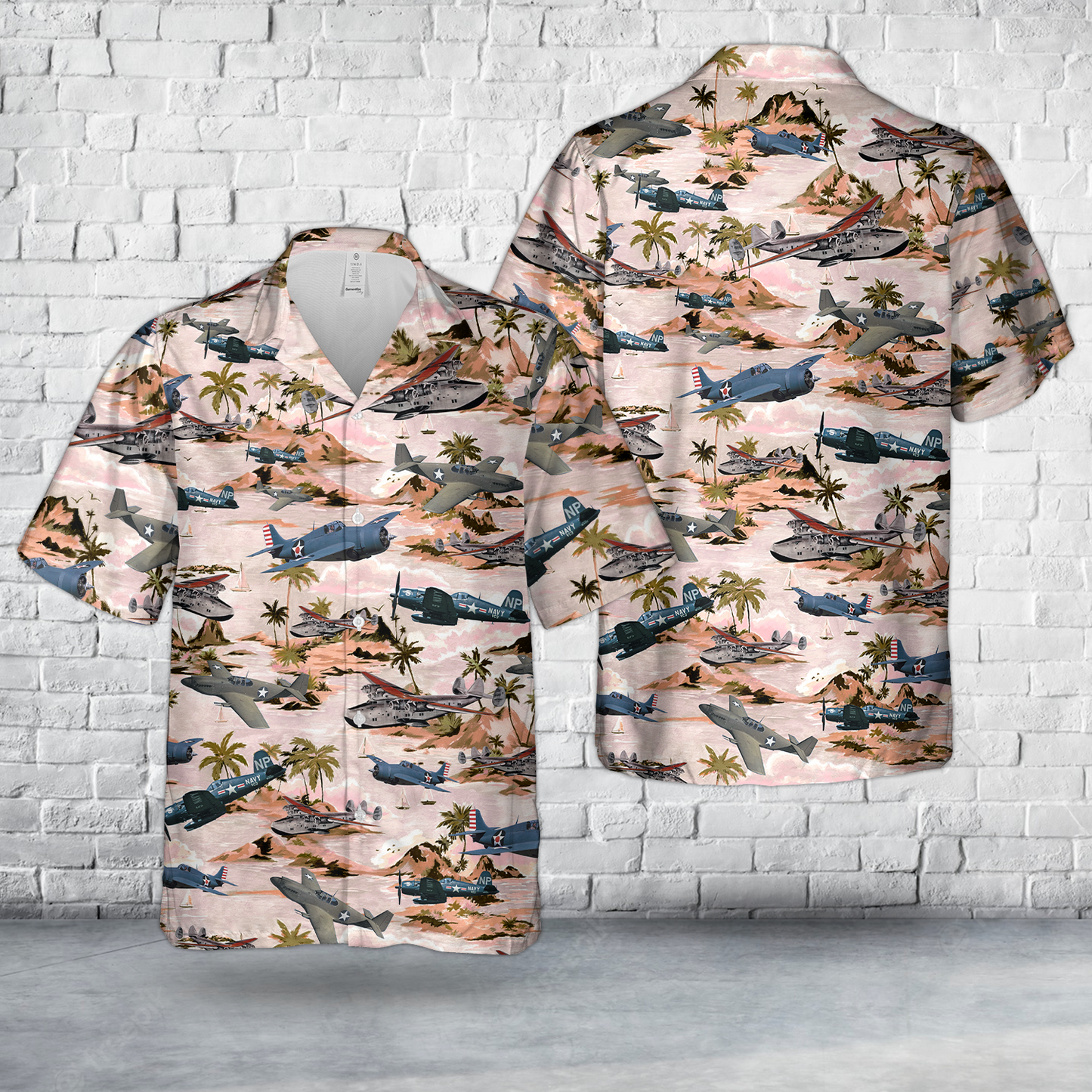 USA WWII Aircraft Hawaiian Shirt