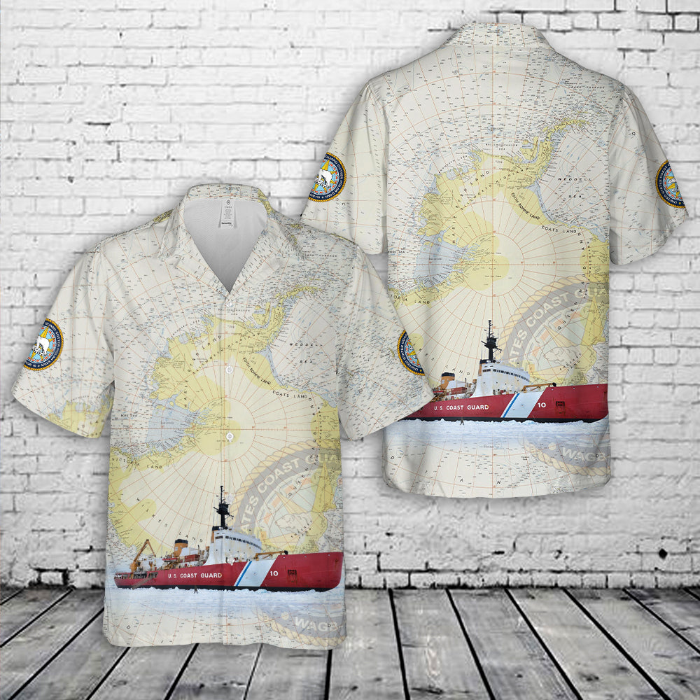 USCGC Polar Star Art Print WAGB-10 US Coast Guard Ice Breaker ship Hawaiian Shirt