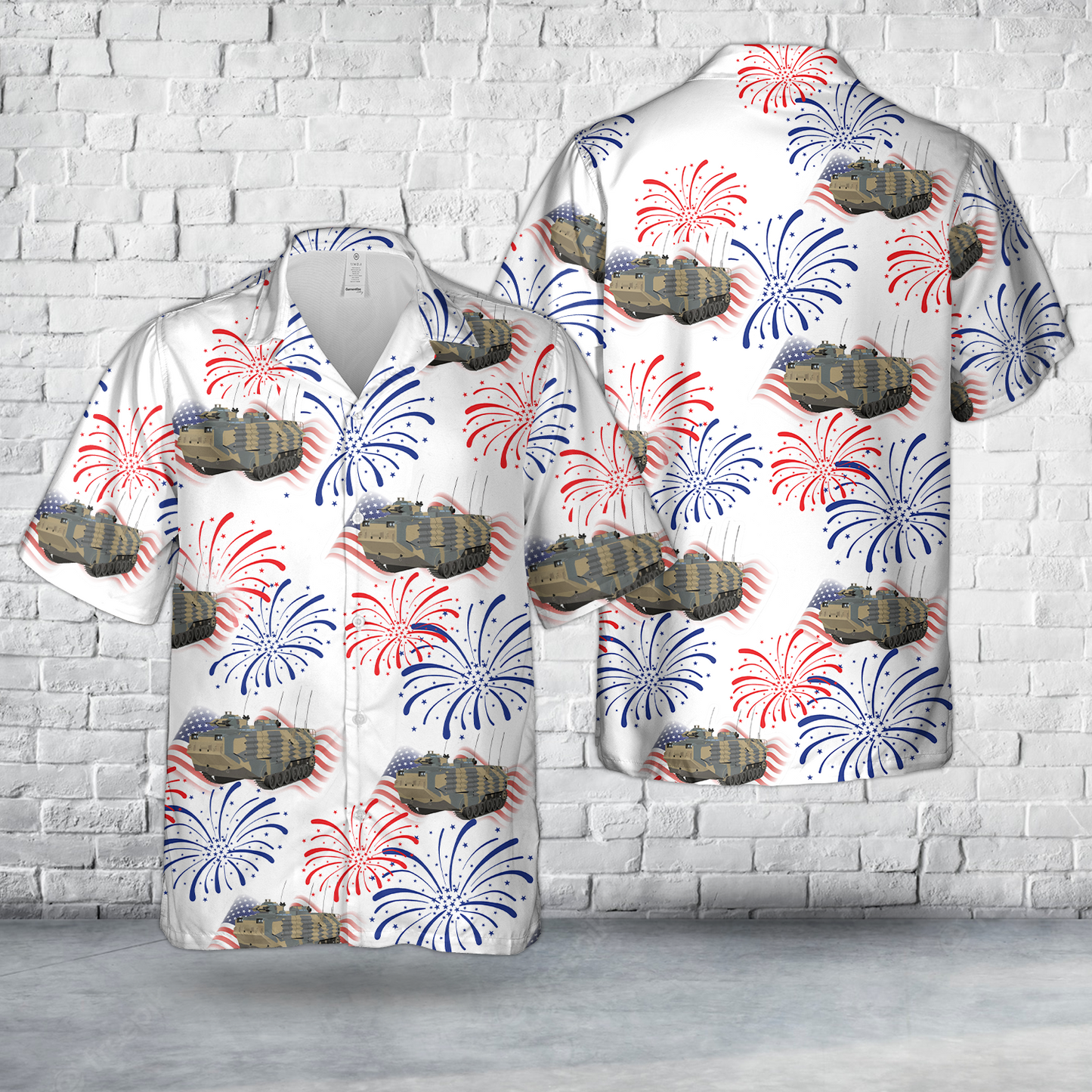 Assault Amphibious Vehicle (AAV) AAVP7A1, 4th Of July Hawaiian Shirt