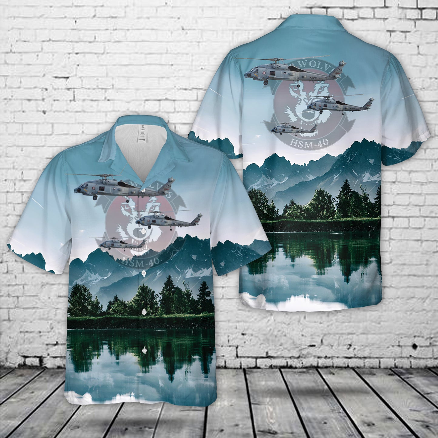 US Navy Sikorsky MH-60R Seahawk Of HSM-40 Airwolves Hawaiian Shirt