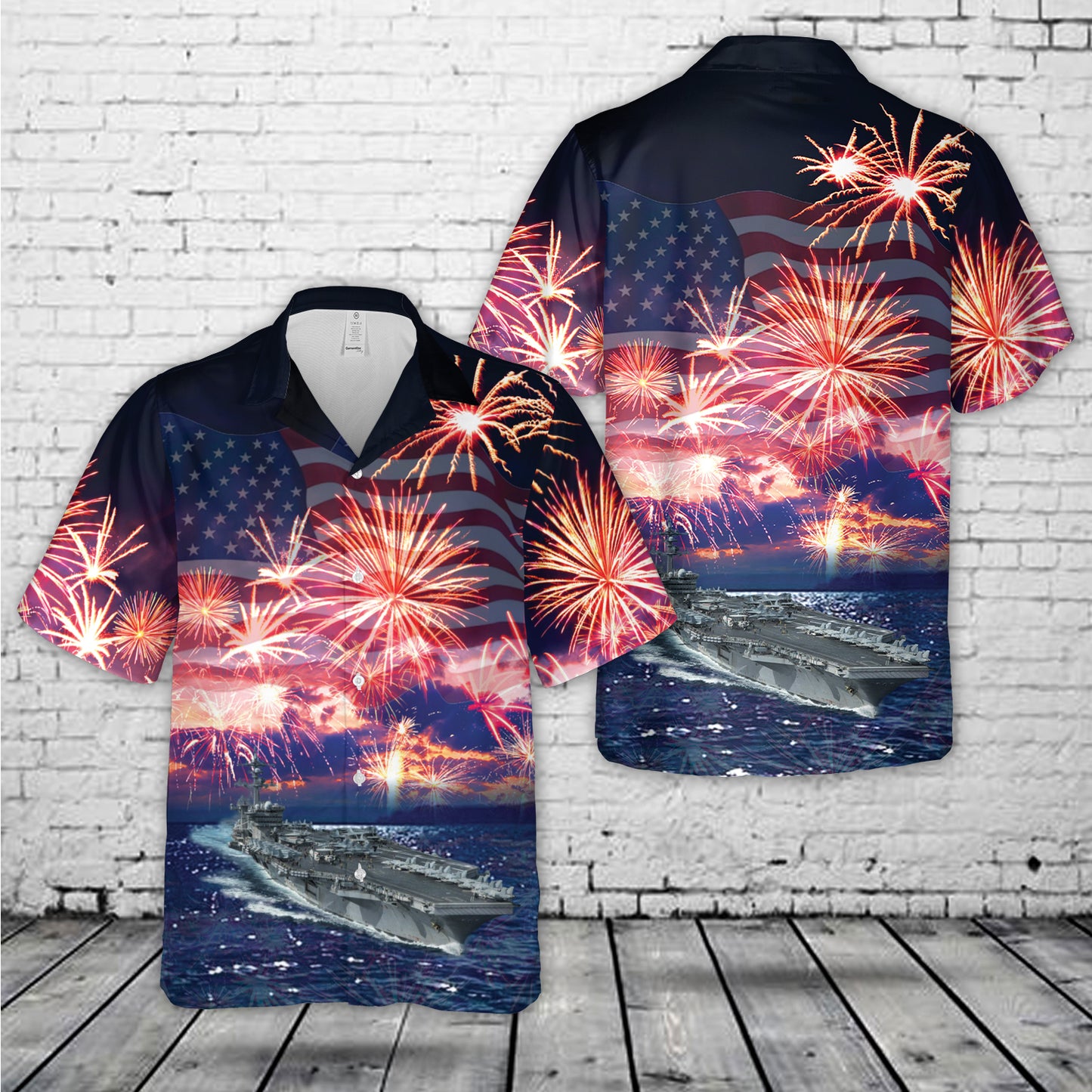 USS Carl Vinson, 4th Of July Hawaiian Shirt