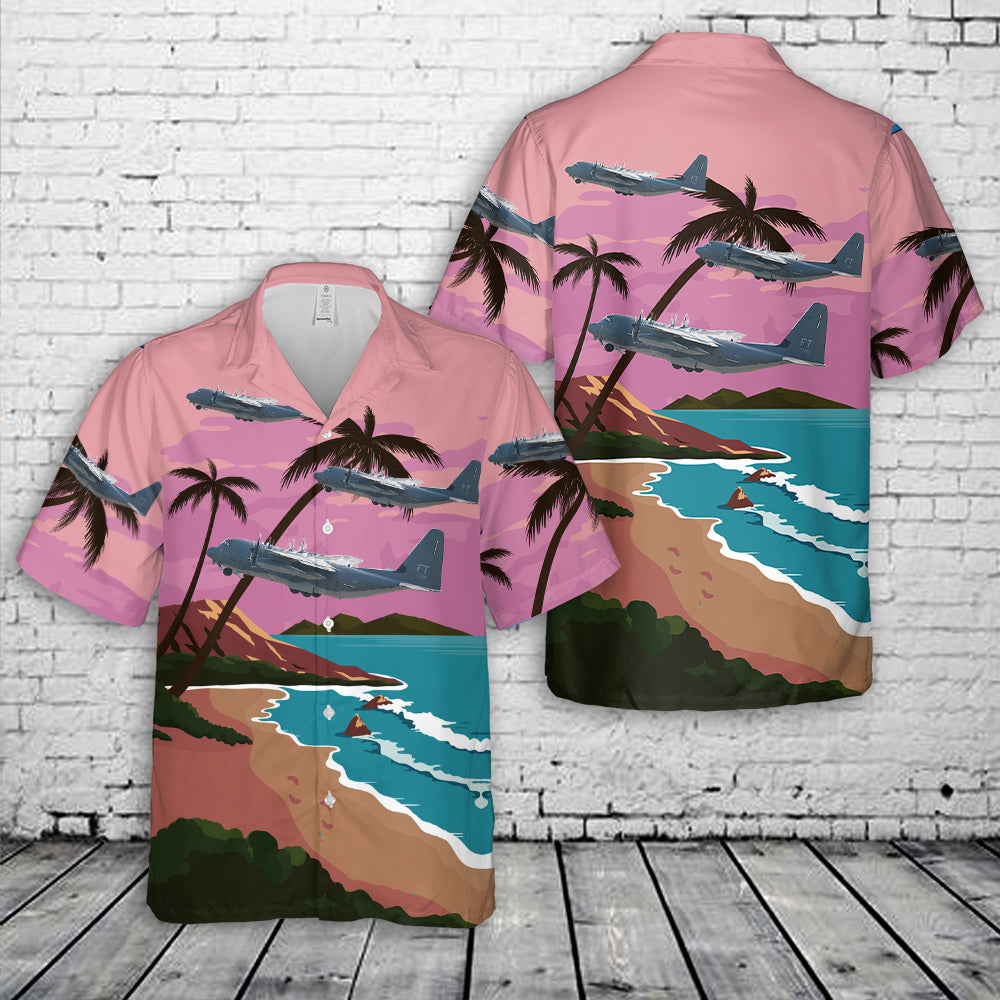 US Air Force 347th Rescue Group Lockheed Martin HC-130J Combat King II Hawaiian Shirt