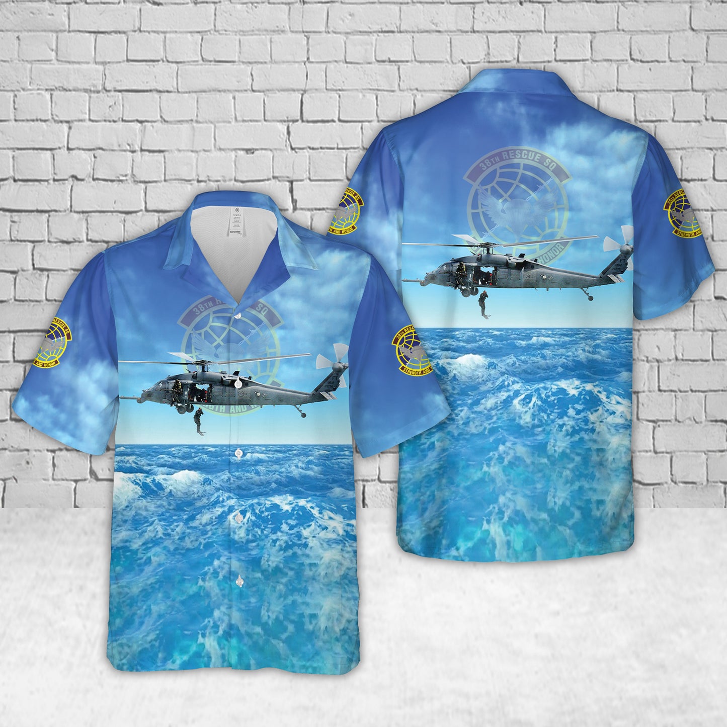 US Air Force 38th Rescue Squadron Sikorsky HH-60G Pave Hawk Hawaiian Shirt