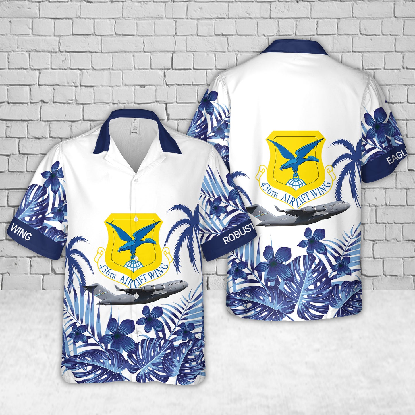 US Air Force 436th Airlift Wing C-17 Globemaster III Hawaiian Shirt