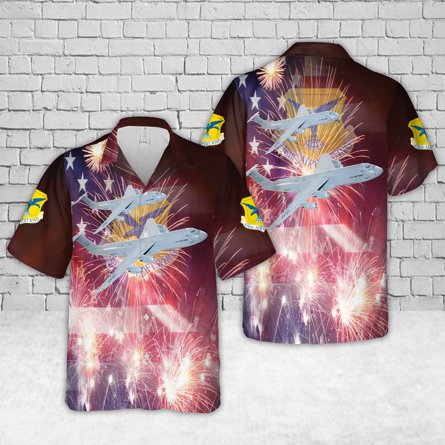 US Air Force 436th Airlift Wing C-5M Super Galaxy, 4th Of July Hawaiian Shirt