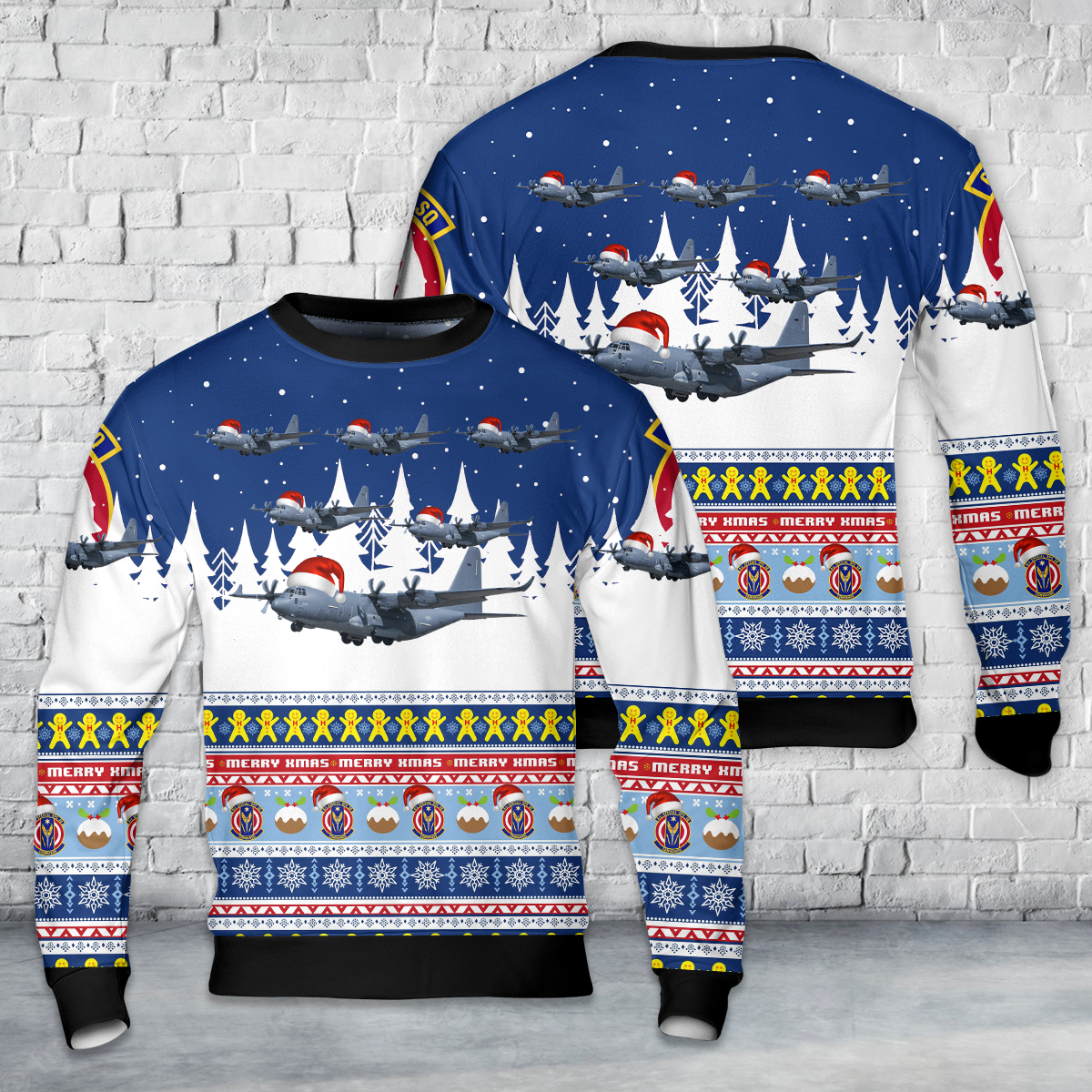 US Air Force 6th Special Operations Squadron Lockheed Martin MC-130J Commando II AOP Christmas Sweater