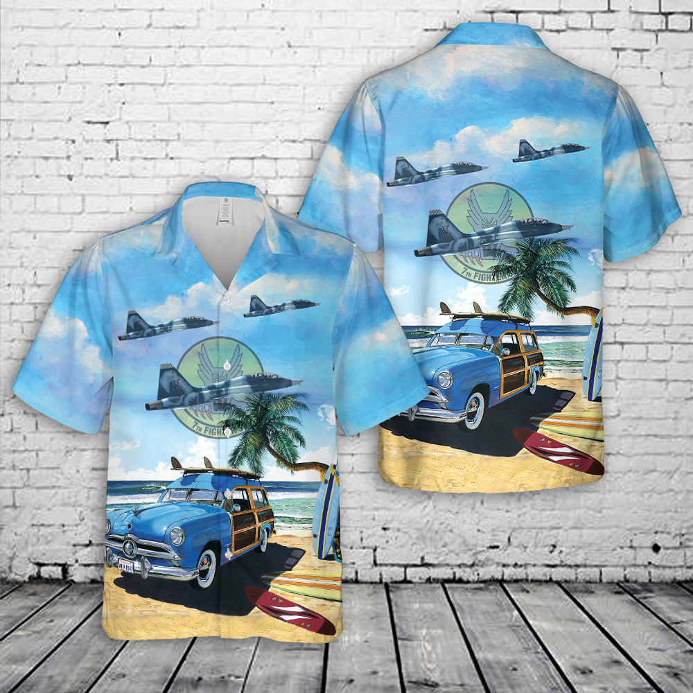 US Air Force 7th Fighter Training Squadron T-38 Talon Hawaiian Shirt